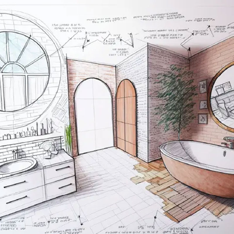 bathroom remodel sketch