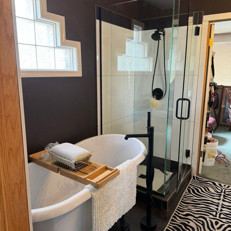 newly remodeled bathroom shower
