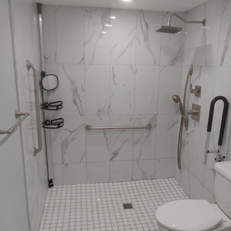 newly remodeled bathroom shower