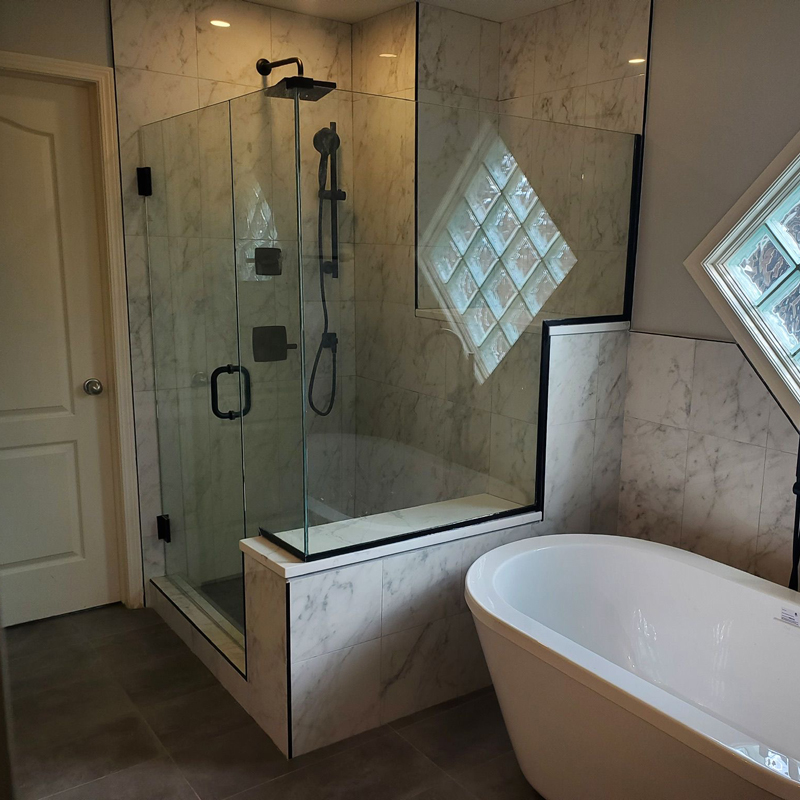 newly remodeled bathroom shower